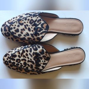 J. Crew Leather Bowloafer Mule in Haircalf - Size 9.5